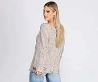 Cozy Cute Confetti Knit Sweater