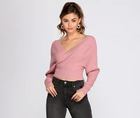 Ribbed Knit Surplice Top