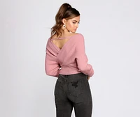Ribbed Knit Surplice Top