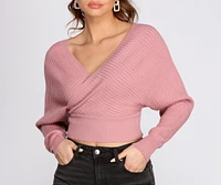 Ribbed Knit Surplice Top