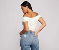 Stylish Sweetheart Off The Shoulder Crop Top