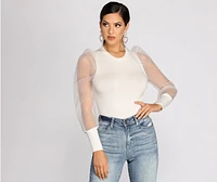 Sheer And Chic Sweater Crop Top