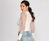 Sheer And Chic Sweater Crop Top