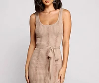 Slay Style Ribbed Scoop Neck Midi Dress