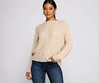 Loving Knit Basic Open Back Sweater