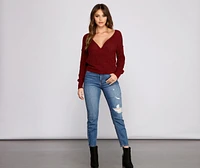 Wrapped Basics Surplice Sweater