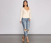 Wrapped Basics Surplice Sweater