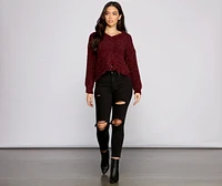 Distressed And Chic Chenille Sweater