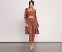 Keeping Knit Casual Tie Waist Duster