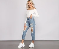 Off The Shoulder Ribbed Eyelash Knit Sweater
