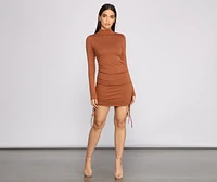 Keeping Knit Real Ruched Mini Dress