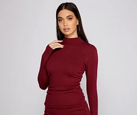 Keeping Knit Real Ruched Mini Dress
