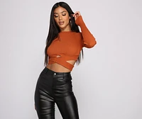 Trendy Girl Ribbed Knit Cropped Sweater