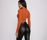 Trendy Girl Ribbed Knit Cropped Sweater