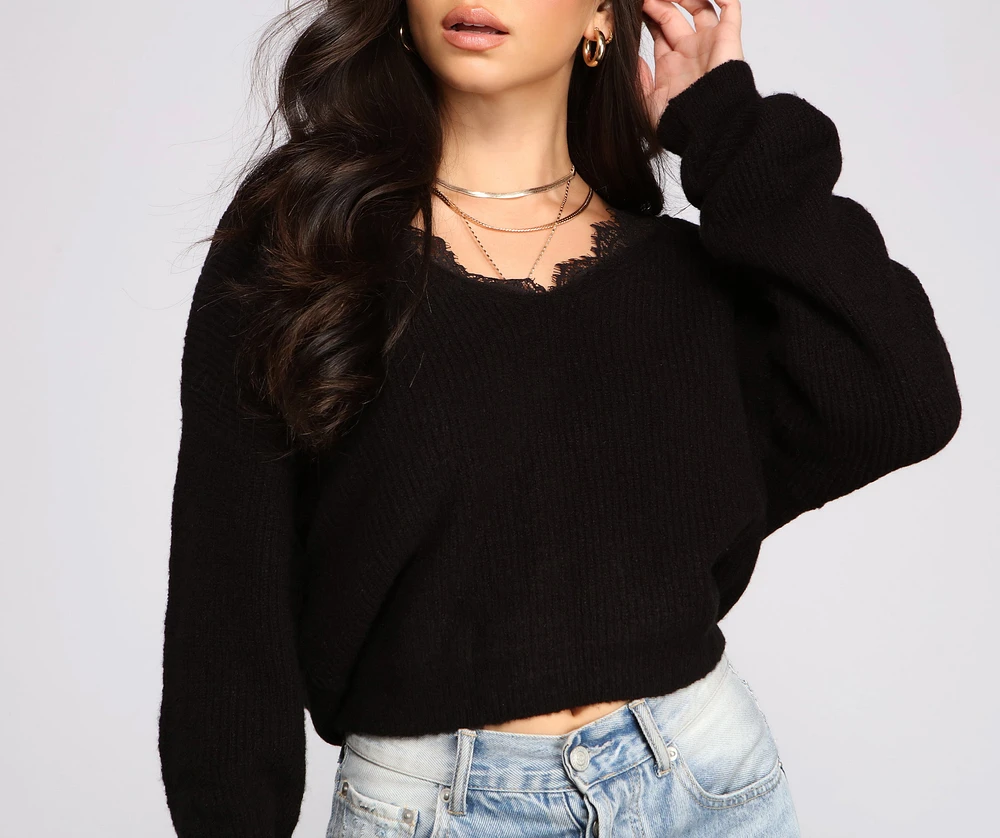 Keeping Knit Chic Lace Sweater