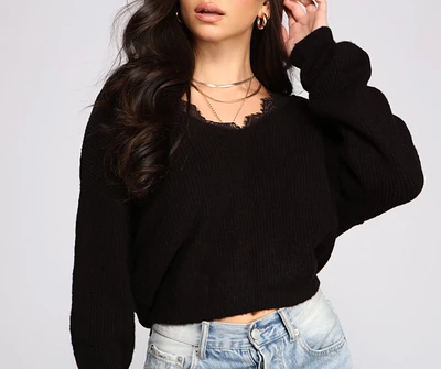 Keeping Knit Chic Lace Sweater