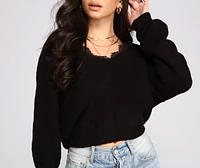 Keeping Knit Chic Lace Sweater