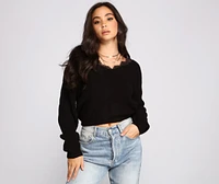 Keeping Knit Chic Lace Sweater