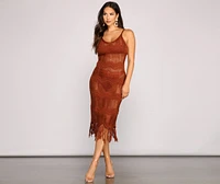 Boho-Chic Crochet Midi Dress