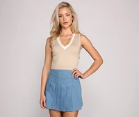 Perfect Prep Contrast Trim Sweater Vest