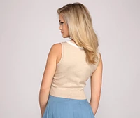 Perfect Prep Contrast Trim Sweater Vest