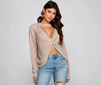 Twist and Stun Open Back Sweater