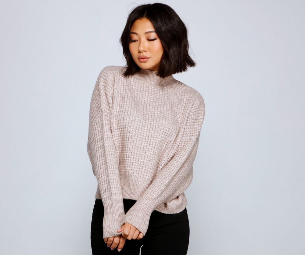 Windsor Cozy Up Waffle Knit Sweater 