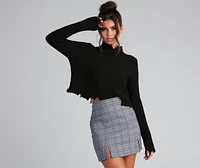 Major Destruction Cropped Knit Sweater