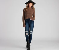 Major Destruction Cropped Knit Sweater