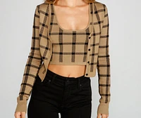 Plaid Daze Cropped Cardigan