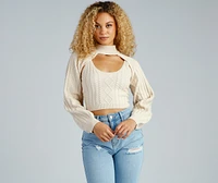 Autumn Harvest Mock Neck Sweater Top