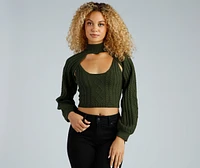 Autumn Harvest Mock Neck Sweater Top
