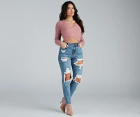 Cuddle Weather Eyelash Knit Wrap Sweater