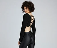 Major Edge Lattice Crop Top