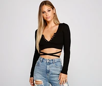 Sultry Basic Ribbed Knit Crop Top