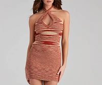 Stylish Stunner Striped Halter Short Dress