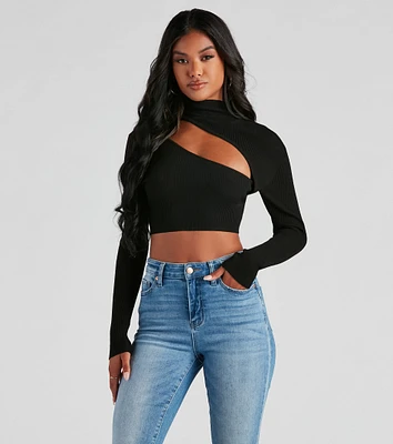 Bold Beauty Ribbed Cutout Crop Top