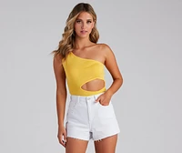 Stylish Cuts One Shoulder Sweater Top