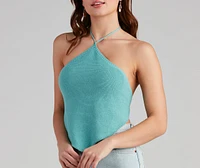 Summer Awaits Halter Crop Top