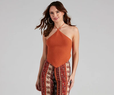 Summer Awaits Halter Crop Top