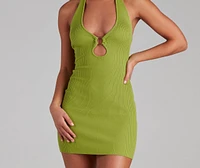 Babe Of Funk Halter O-Ring Mini Dress