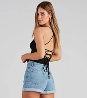 Limelight Lace Up Knit Top