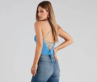 Limelight Lace Up Knit Top