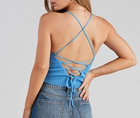Limelight Lace Up Knit Top