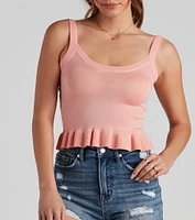 Perfectly Ripe Peplum Tank Top