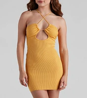 Summer Babe Halter Sweater Dress