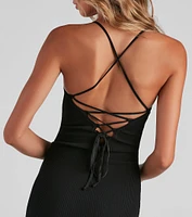 Basic Glam Lattice Short Dress