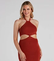 Tropic Like It's Hot Halter Midi Dress