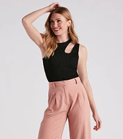 Piece Of Me Cutout Rib Knit Crop Top