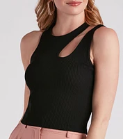 Piece Of Me Cutout Rib Knit Crop Top